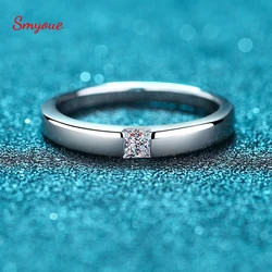 Smyoue 0.3CT Princess Cut Moissanite Engagement Ring for Women Men Colorless Diamond Weddig Bands Sterling Silver Bridal Gift