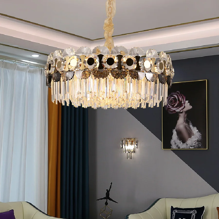 

LED modern crystal chandelier living room luxury decorative lighting designer style