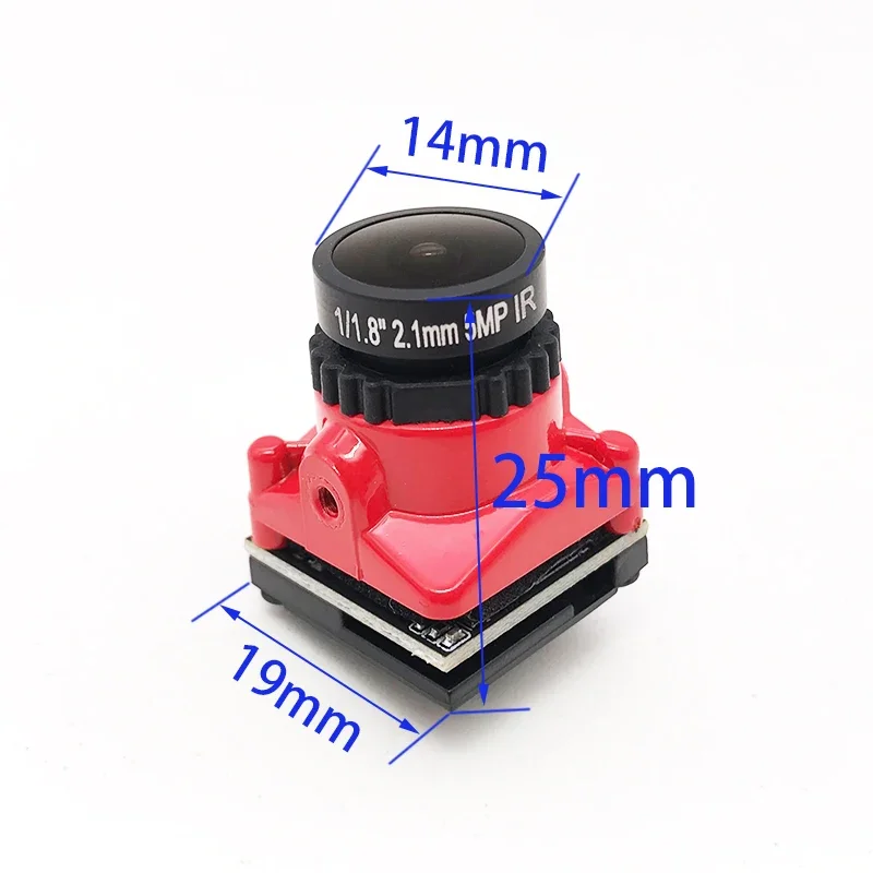 Cmos 1/1.8 1800TVL Mini FPV Camera 2.1mm Lens Power 5V-40V Red/Black for RC Drone