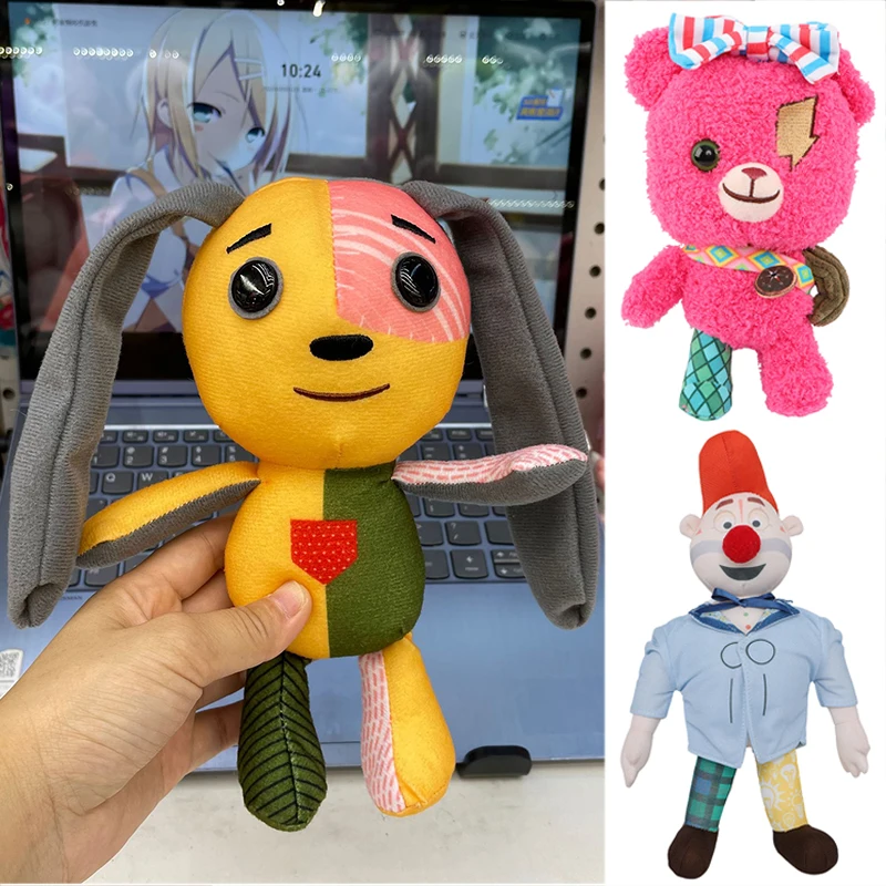 Peluche Lost Ollie, partenaire d'aventure, Ollie Zozo Rosy, dessin animé, épissage lapin, clown, ours, poupées en peluche cadeaux