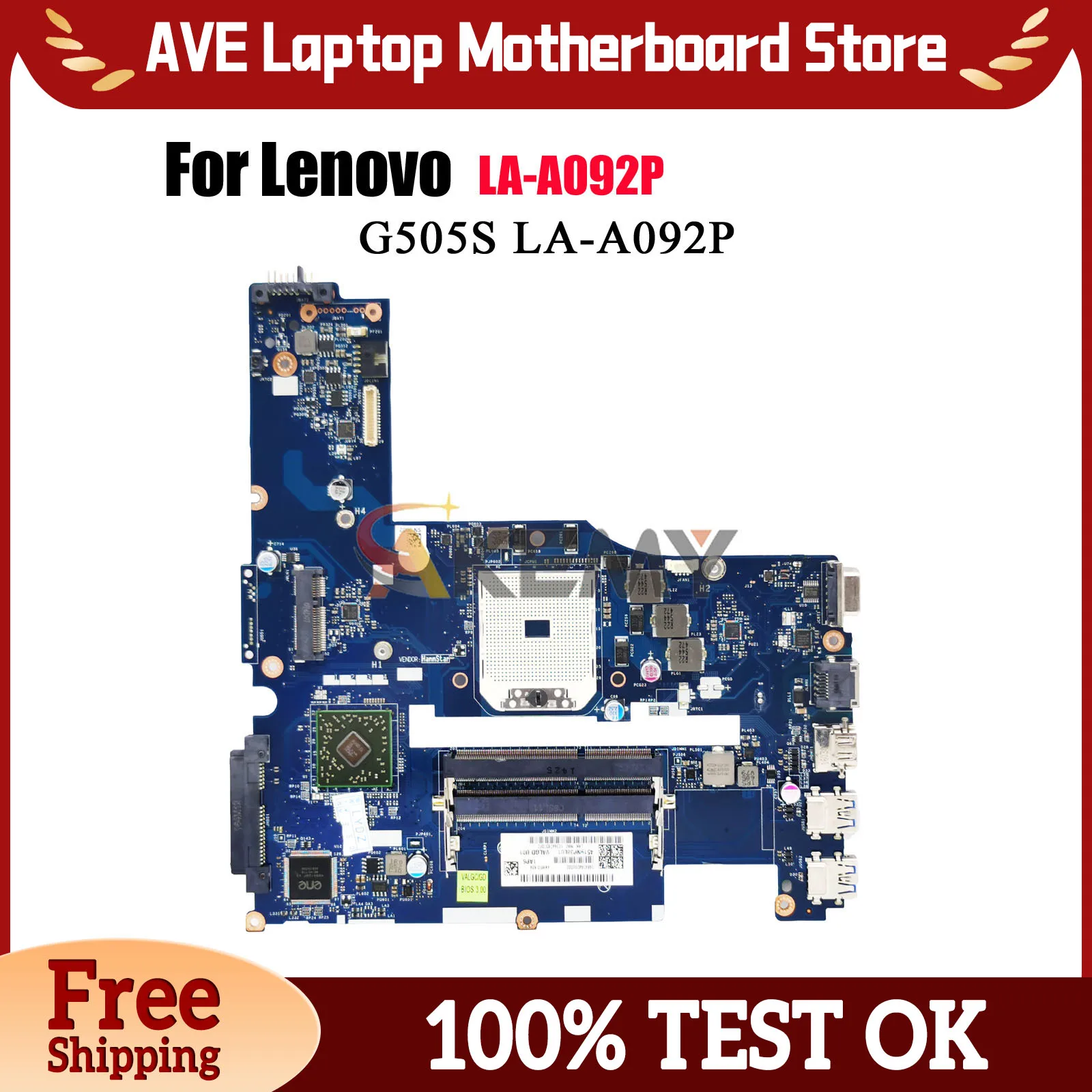 

LA-A092P For Lenovo Ideapad G505S Laptop Motherboard with AMD DDR3 100% Fully Tested