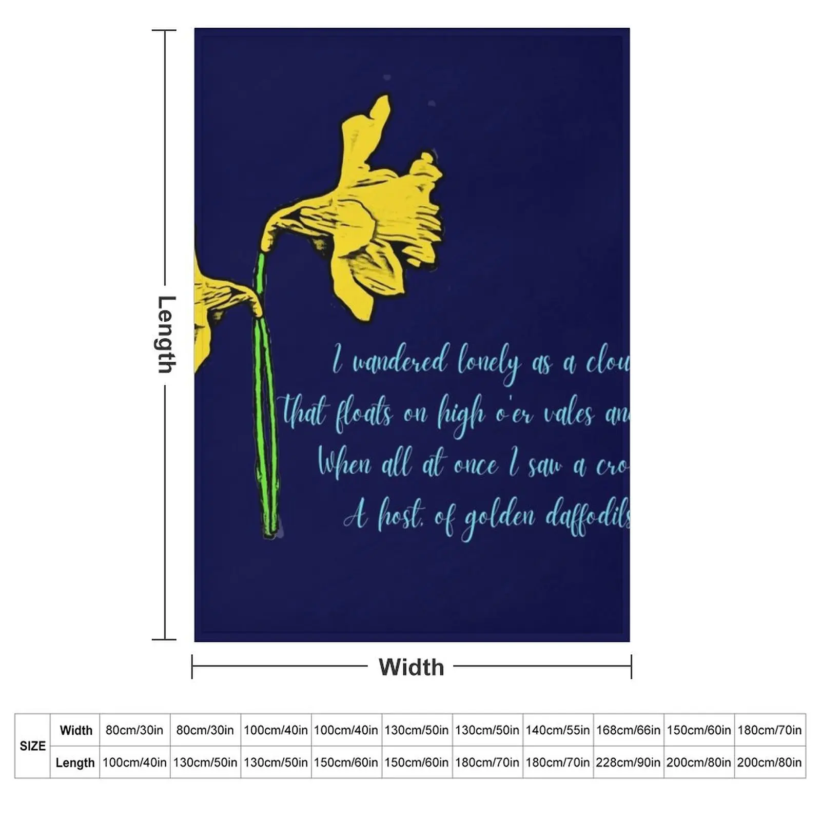 William Wordsworth Daffodils Stylized Throw Blanket for babies for sofa funny gift Bed covers Blankets