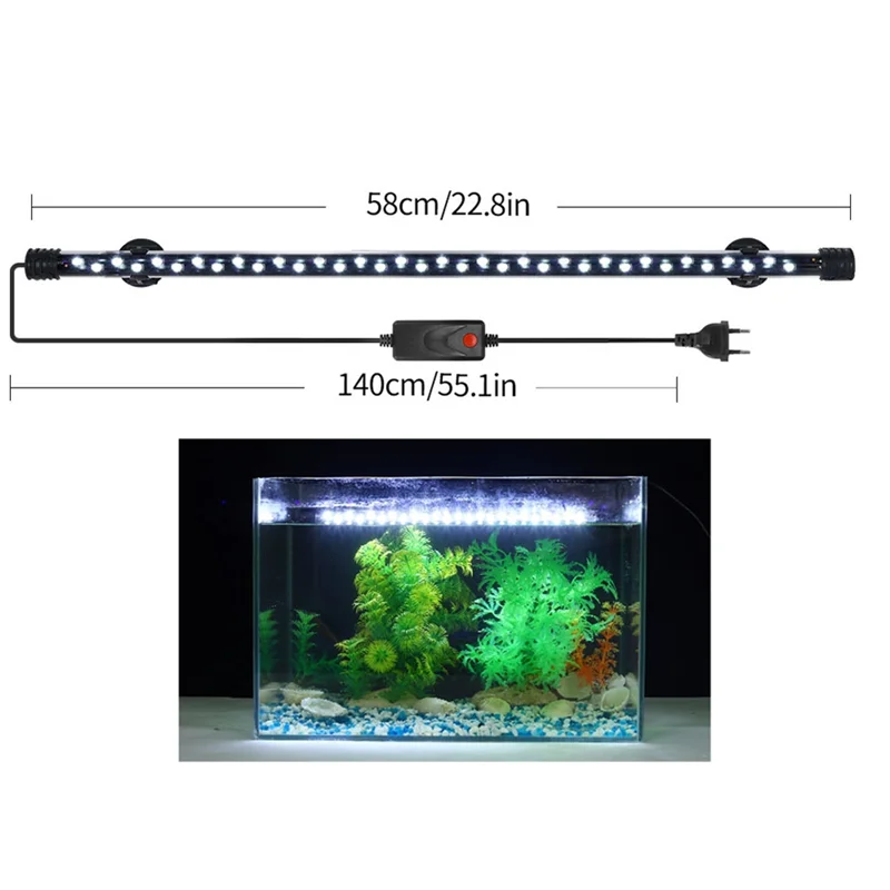 Plant Grow Lamp Waterproof Fish Tank Light Underwater Aquariums Decor Lighting EU Plug-AA25