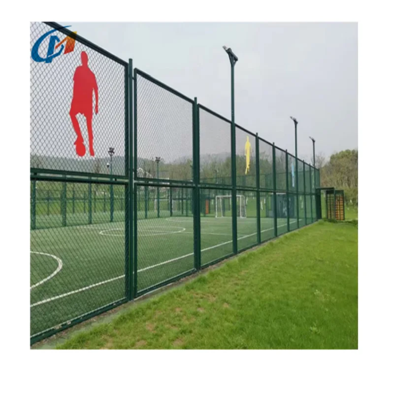 custom.Easily Assembled PVC Coated Galvanized Chain Link Fencing 60mm Tennis Basketball Other Sports Courts Stadium Fen