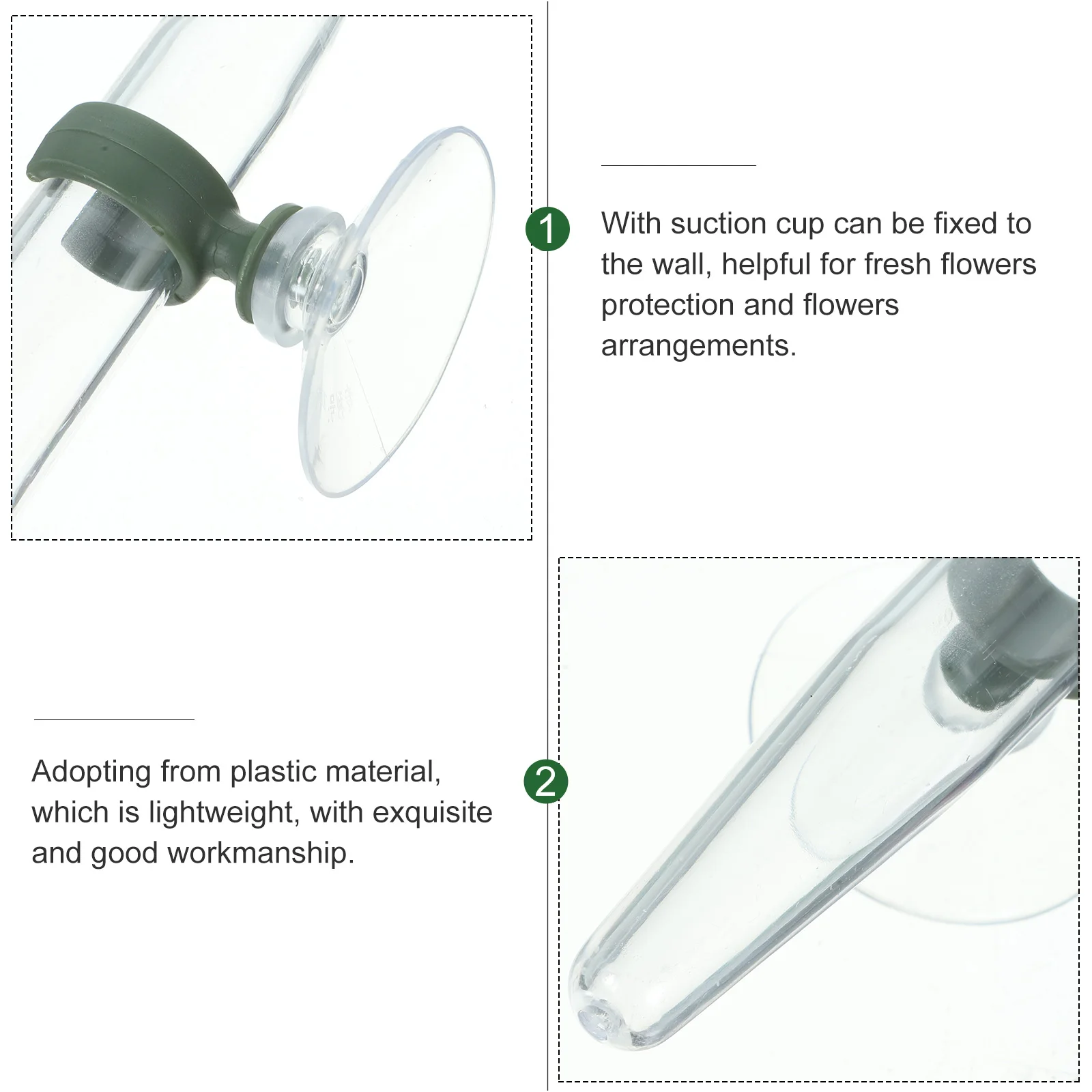 

8pcs Water Tubes Plastic Vials Wall Mounted Flower Nutrition Tubes For Florist Arrangement Fresh Flower Preservation