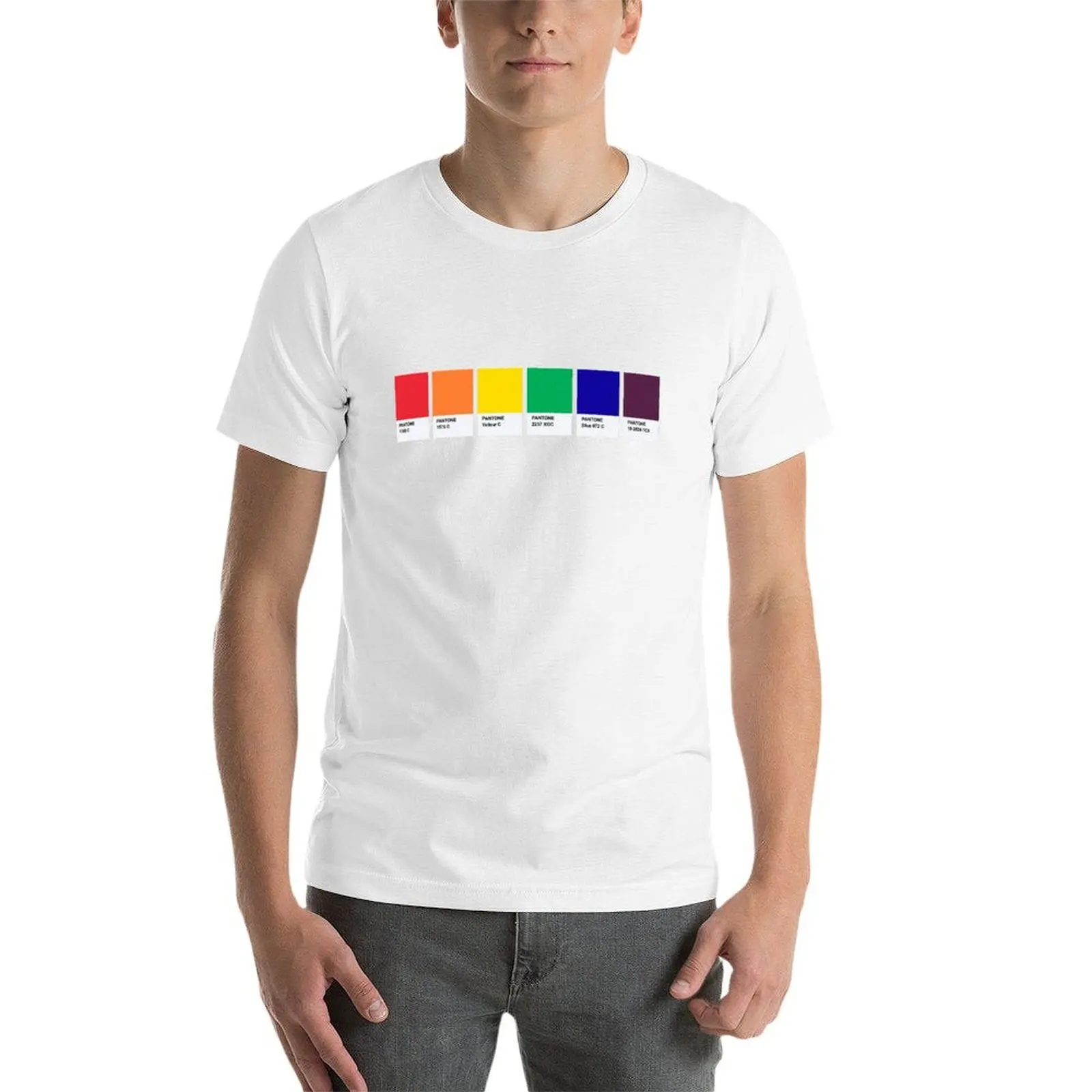 LGBT COLOR PANTONE PALLETE GAY COMMUNITY DESIGN T-Shirt t shirt man cotton man t shirt designer T-Shirt view 4