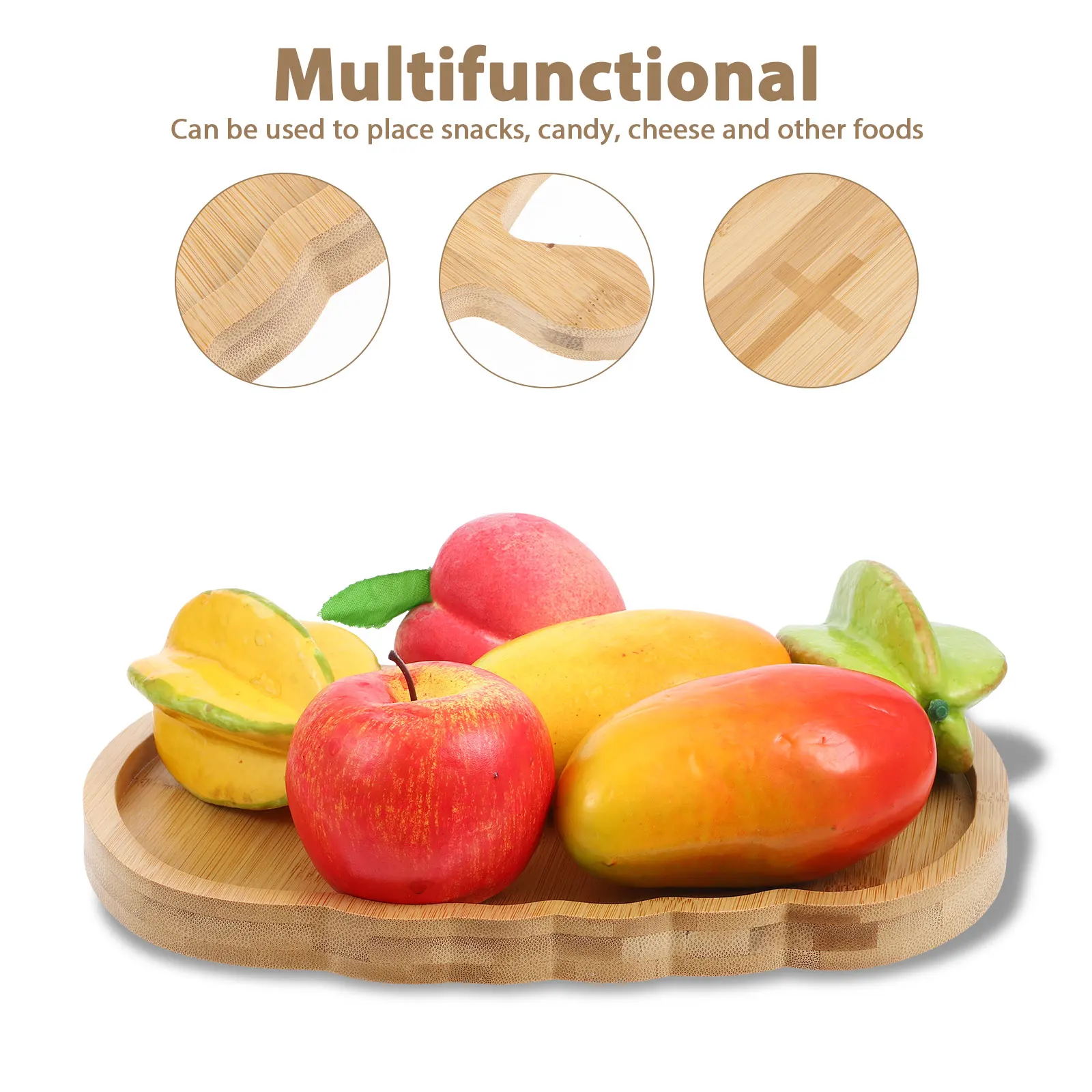 

2Pcs Exquisite Wooden Pumpkin Tray Reusable for Cake Dry Fruits Party Favors Kitchen Supplies Serving Tray Food Serving Plate