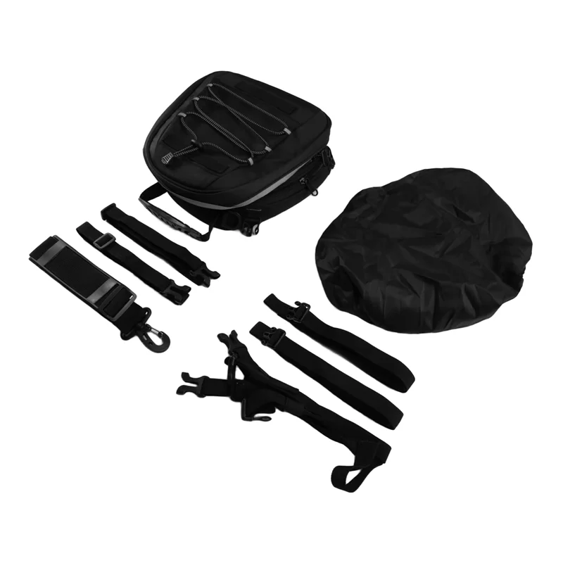 

Efficient Universal Motorcycle Tail Bag Expandable 8-10L Universal Rear Luggage Storage Bag With Shoulder Straps And Rain Cover