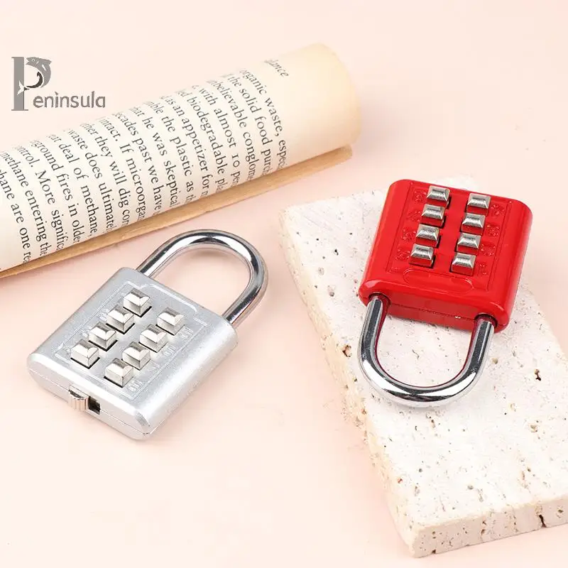 8 Digits Password Code Combination Padlock Zinc Alloy Suitcase For Luggage Travel Smart Lock Keyed Anti-thieft