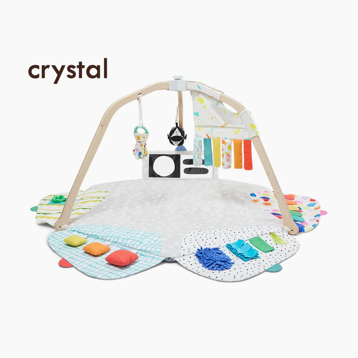 

Crystal Montessori Educational Sensory Hanging Toys Wooden Activity Gym for Newborns