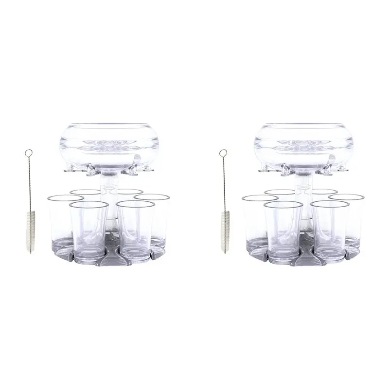 DTEN-2 Set 6 Shot Glass Wine Whisky Beer Dispenser Games Dispenser Wine Whisky Beer Wine Liquor Games Drinking