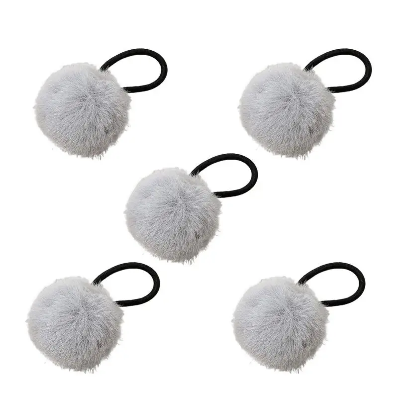 Pom Pom Hairband For Girls Chic Furry Ball Hair Ties Chic Furry Ball Hair Ties Fashionable Hair Ring Ties For Dating Schools