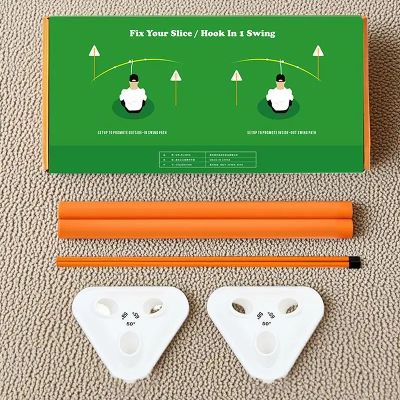 Golf Swing Trainer Adjustable Angle Golf Swing Correction Path 3-way Indicator Stick Swing Plane Triangle Plate For Swing Aid