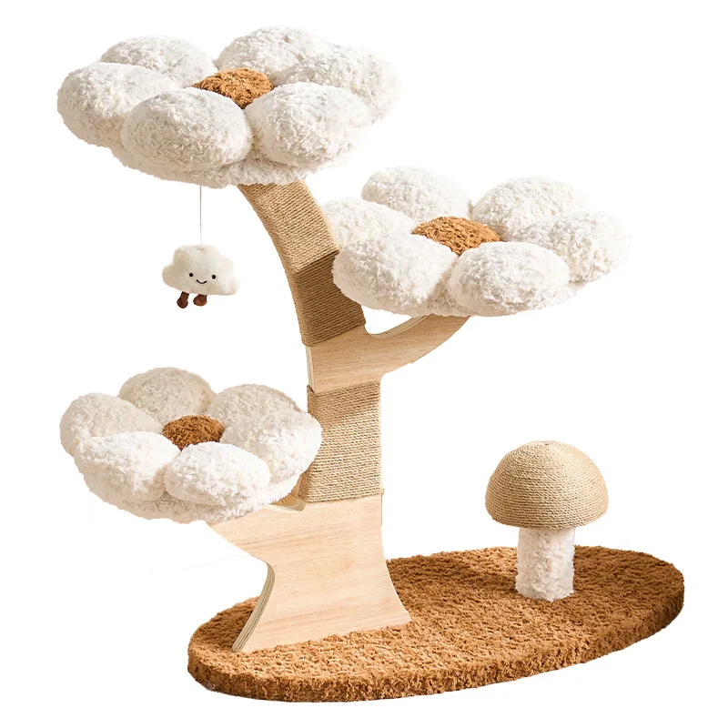 DSA cat climbing frame, small, does not occupy a cat litter,integrated wear-resistant mushroom cat scratching scratch-resistant