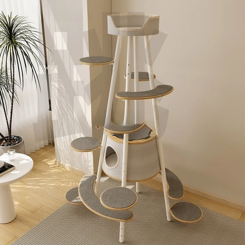 Solid wood wrought iron cat tree integrated grinding claw cat litter cat supplies