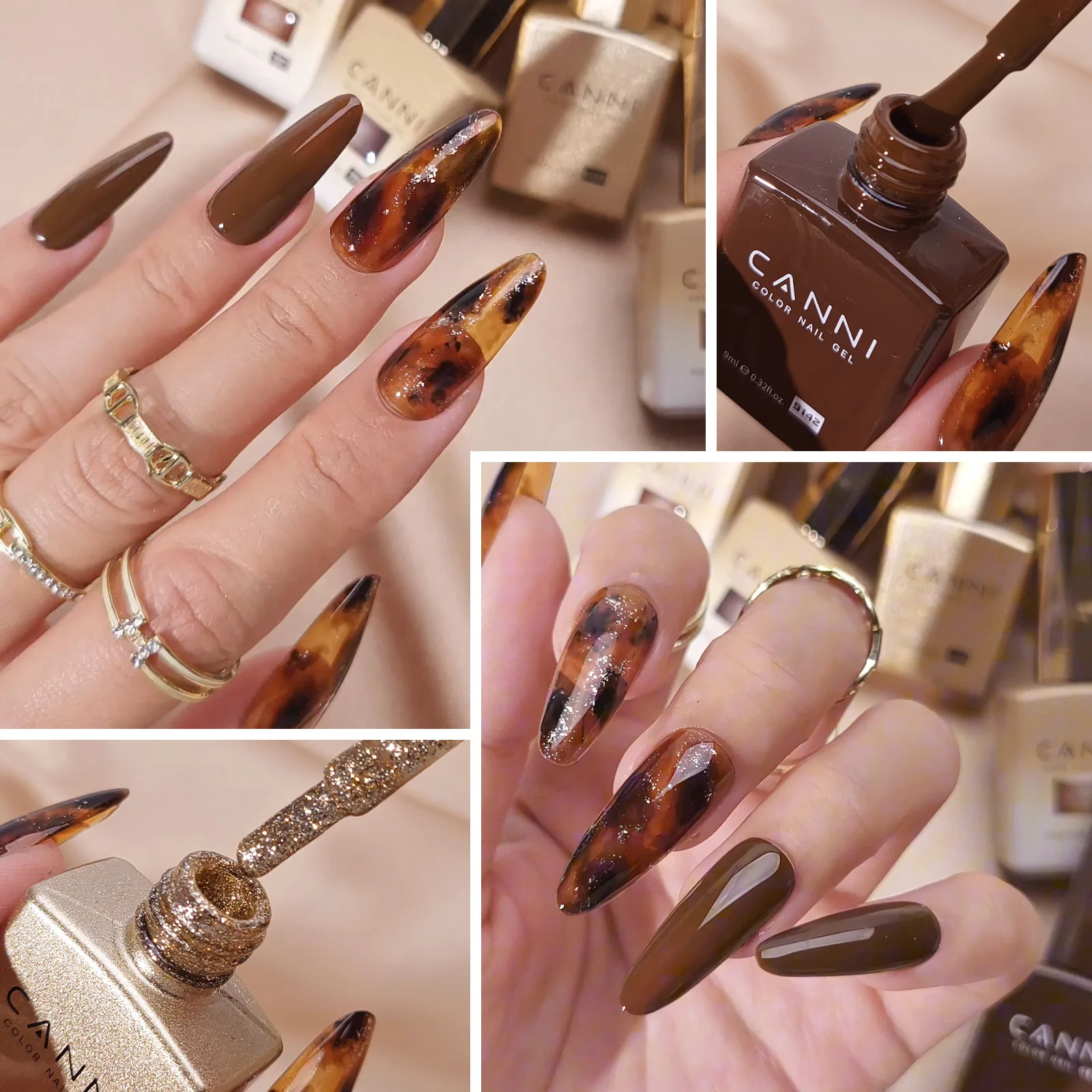 CANNI TPO/HEMA FREE Gel-Nagellack-Set, 24 Farben, 9 ml, nacktes Braun, BaseTop, UV-LED, Soak Off Gel-Nagelkunst-Set, Maniküre, DIY, Salon – Detail 7
