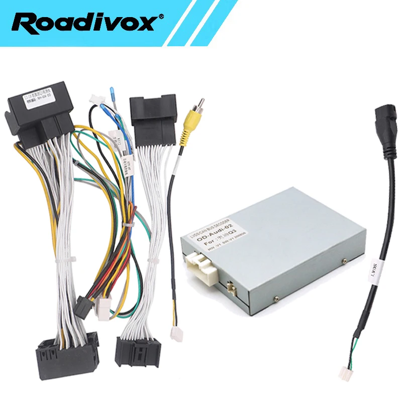 Android Radio Car Stereo Wire Harness Power Plug Cable Adapter Canbus Box Decoder For Audi Q5 Q4L Q3 2011 2018 OD-AD-02