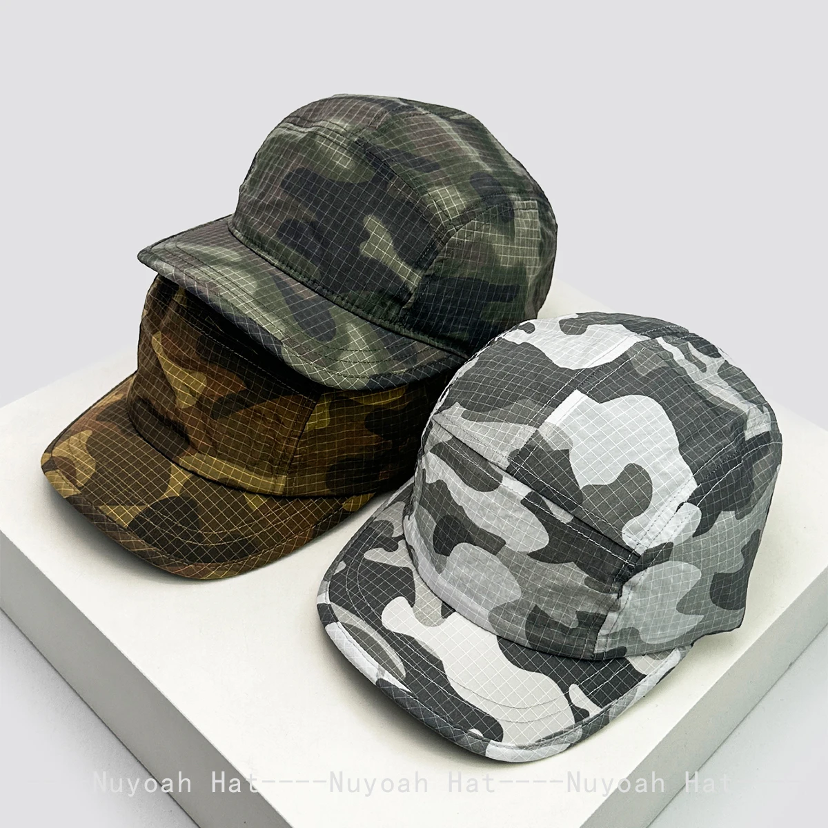 New Unisex Personal CAMO Solid Baseball Hats Sunshade Quick Drying Breathable Short Eave Peaked Caps Versatile ins Fashion Retro
