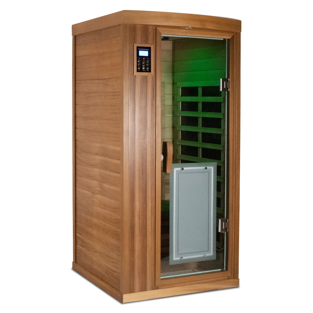 

Low EMF One person Far infrared red cedar Deluxe indoor sauna room