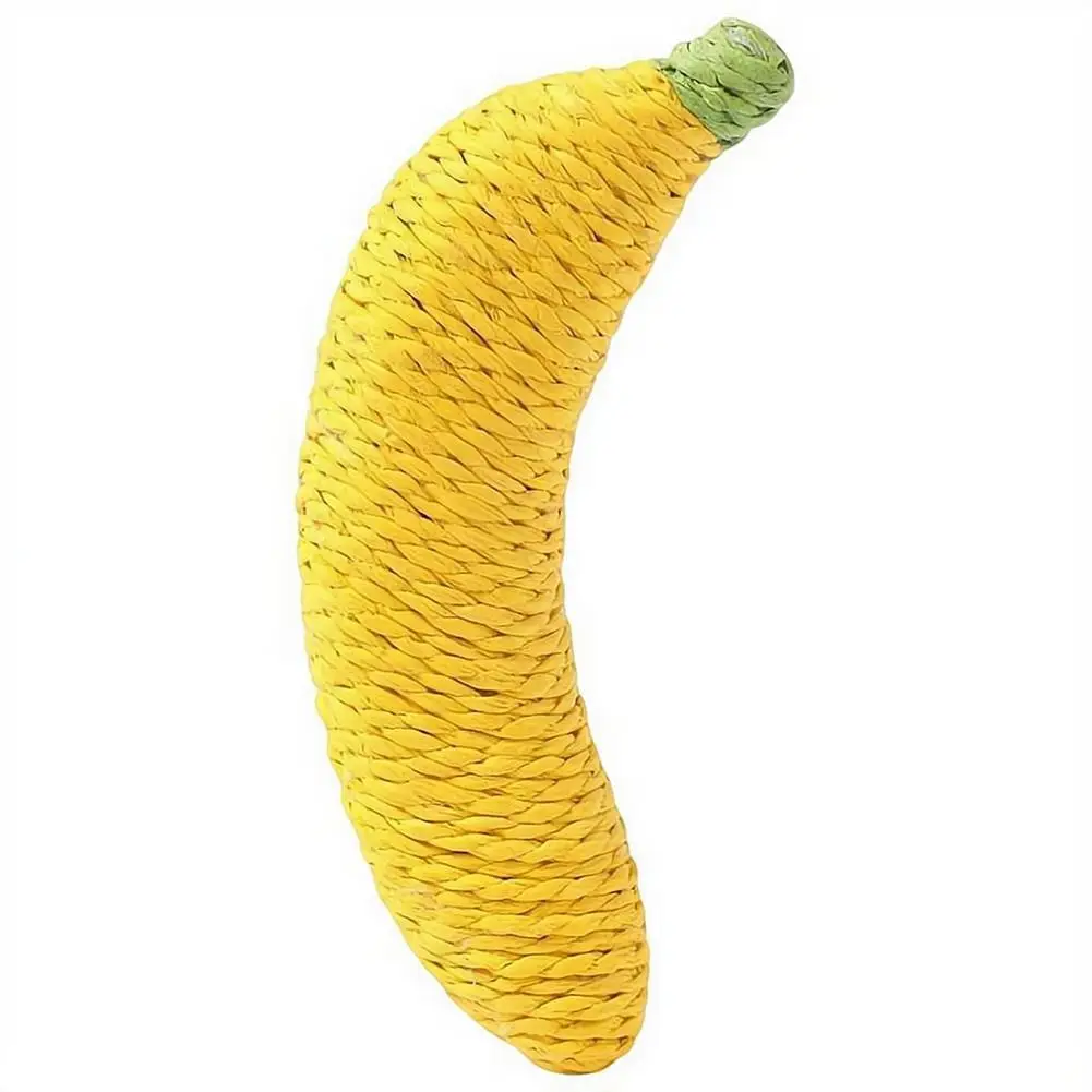 Bananen-Katzenspielzeug, natürliches Sisal-Kauspielzeug für kleine Hunde, Kätzchen, interaktives Zahnreinigungswerkzeug, Zähneknirschen, Spielzubehör für Haustiere – Detail 1