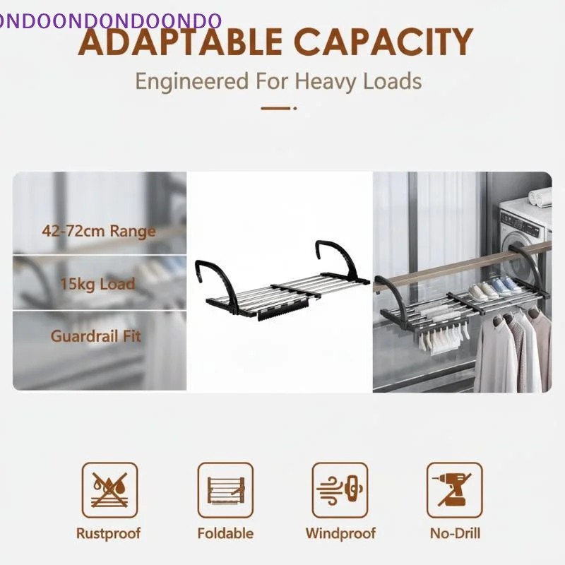 Foldable Stainless Steel Radiator Drying Rack No Drill Easy Storage for Towels Shoes Kids Clothes Balcony Use 4