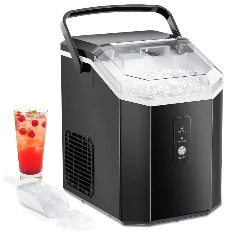 

10,000pcs/33lbs/Day, Portable Handheld Nugget Ice Maker Machine with Handle, Ice Makers Countertop Self