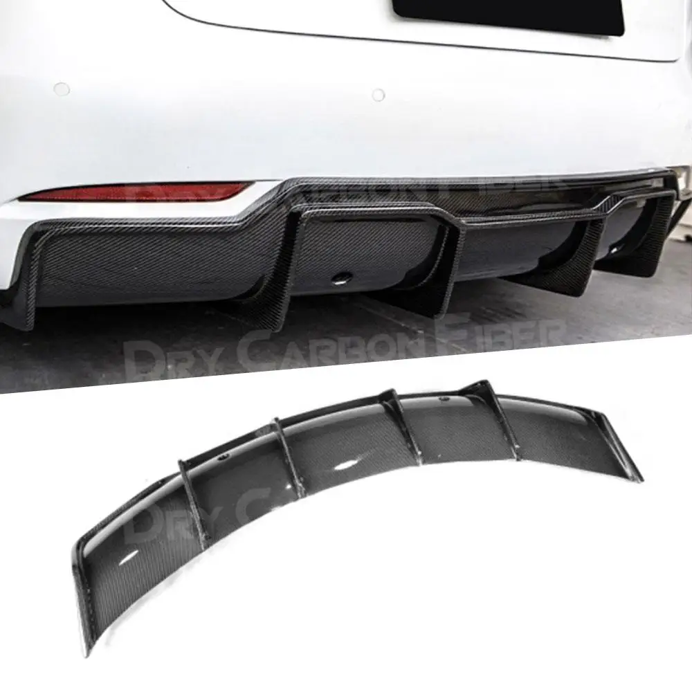 

Dry Carbon Rear Lip Diffuser For Tesla Model 3 2018 2019 2020 Carbon Fiber / FRP Back Bumper Lip Guard Spoiler Car Styling