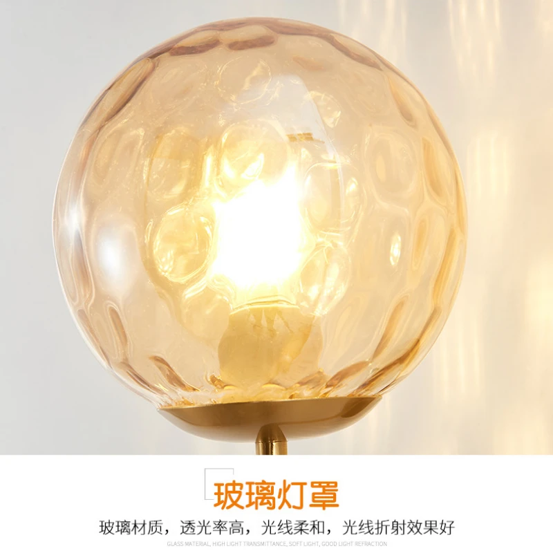 Imagem -05 - Modern Glass Ball Led Lâmpada de Parede Ouro Nórdico Minimalista Sconces Iluminação Living Quarto Cabeceira Espelho Luzes Decor Fixtures