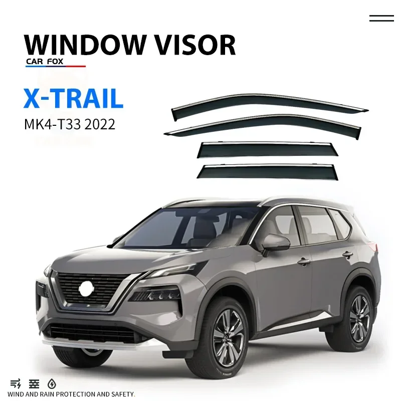 Fit for NISSAN X-TRAIL Rogue Window visor Car Sun Rain Guard Vent Deflector Wind Weathershield Moulding Trim Tuning Accessories