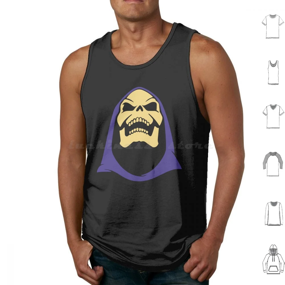 Skeleretro Tank Tops Print Cotton Beyond Retro Vintage Villain Skeleton Cartoon Series Show Eternia Remake Etheria Pop Pop