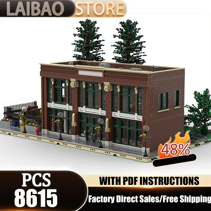 Railway Train Model Moc Building Blocks Trackside Meat Shop Model Technology Bricks Christmas Assembly Toys Constructrion Gifts