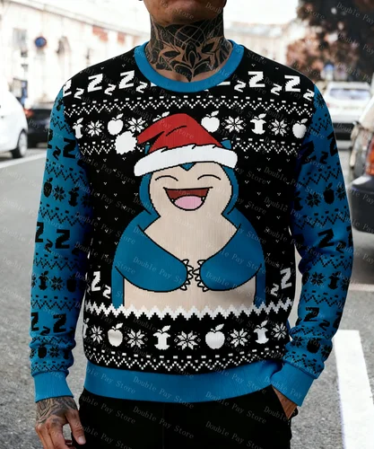 Imagen 2 del producto 2026 Pokemon sudadera fea Pikachu moda navideña sudadera de cuello redondo sudadera de Navidad regalo de Navidad para hombres mujeres niños