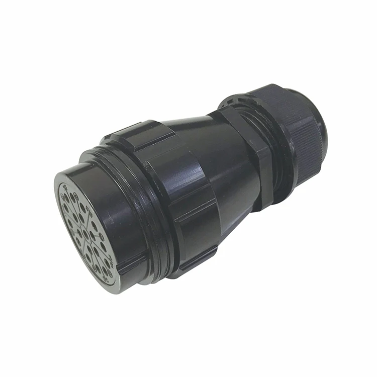 High Quality Black 19 Pin Waterproof Power Electrical Connectors Socapex Male Plug Female Socket Inline Connector