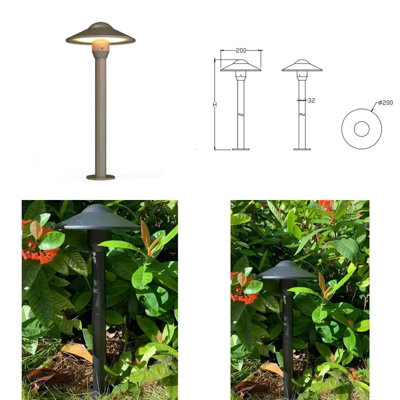 for  New Modern Design Outdoor Waterproof IP65 Garden Light Bollard Decorative Lawn Lamp
