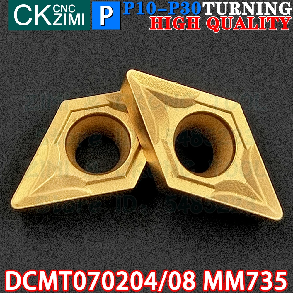 DCMT070204 MM735 DCMT070208 MM735 DCMT21.51 DCMT21.52 MM735 Sisipan Karbida Alat Sisipan Pembalik Internal Eksternal Alat Pemotong Bubut Logam CNC DCMT 0702 DCMT0702 Alat pertukangan
