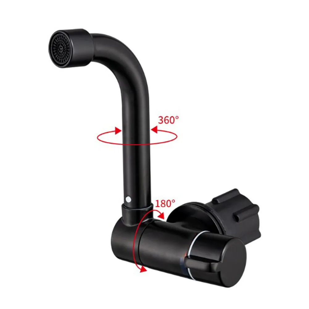 Foldable RV Faucet with 360 Degree Rotation and Covered Sink Compatibility for Travel Trailers Campers and Marine Setups