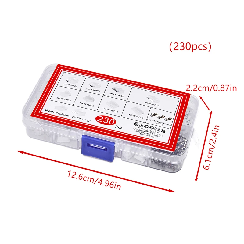 230 قطعة XH2.54 PH2.0 2p 3p 4p 5 دبوس 2.54 مللي متر 2.0 مللي متر الملعب محطة عدة JST موصلات الأسلاك موصلات محول صندوق التعبئة