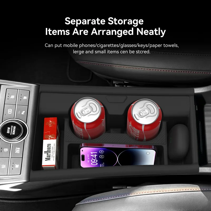 Drinks Cup Holders Organizer for Hyundai KONA 2025 2026 Center Console Storage Box Insert Tray Car Interior Stowing Accessories