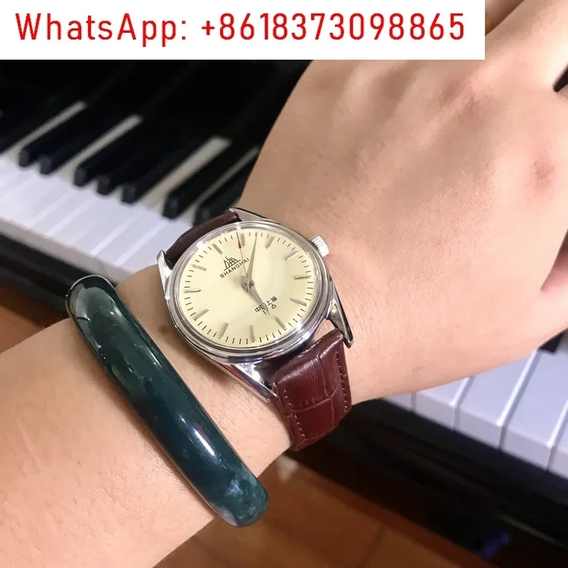 Original manual mechanical watch, men's and women's belt and steel strip watch, fashionable