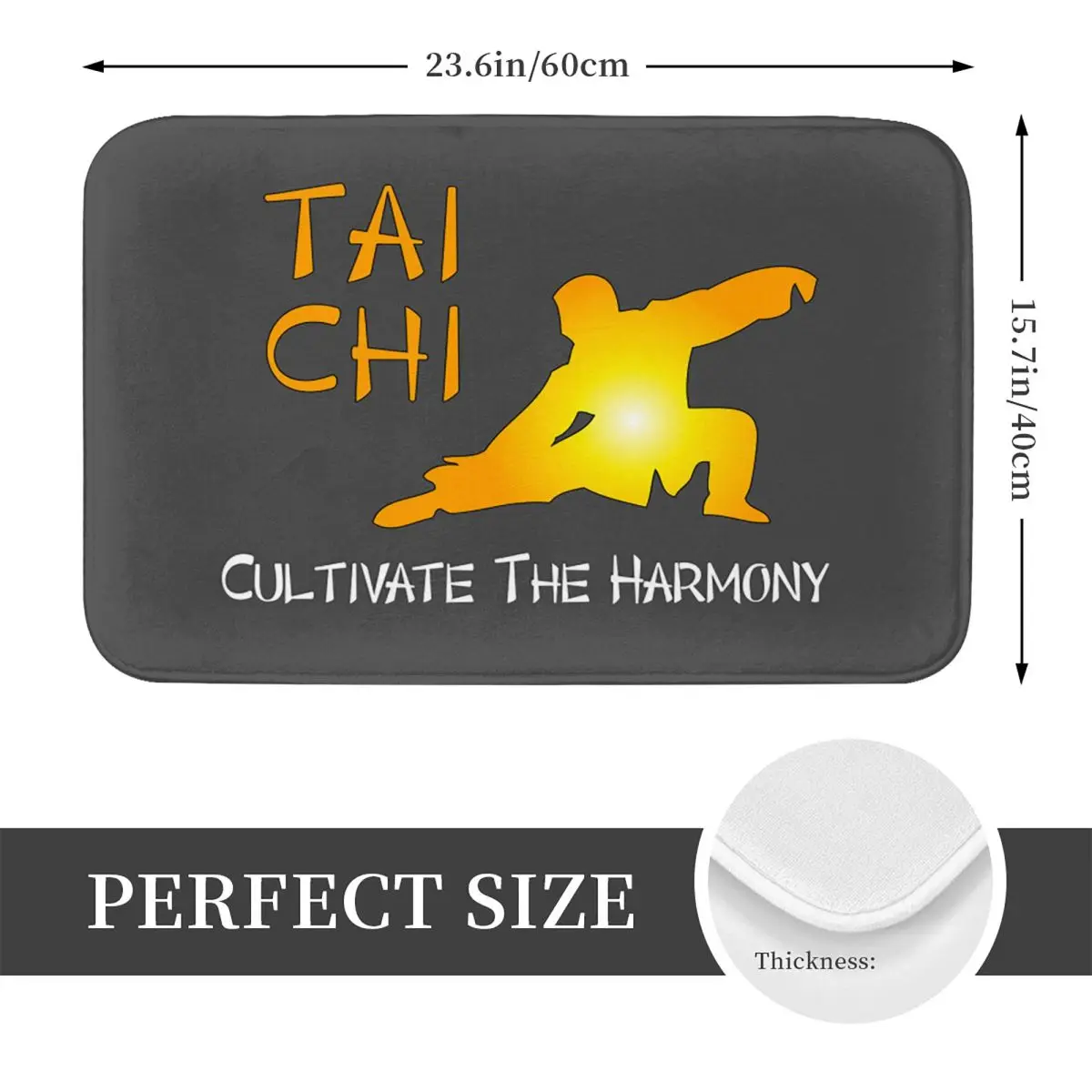Tai Chi Cultivate The Harmony Doormat Absorbent Mat Carpet Rug Kitchen Entrance Home Floor Mat for Bedroom Footpad Mats