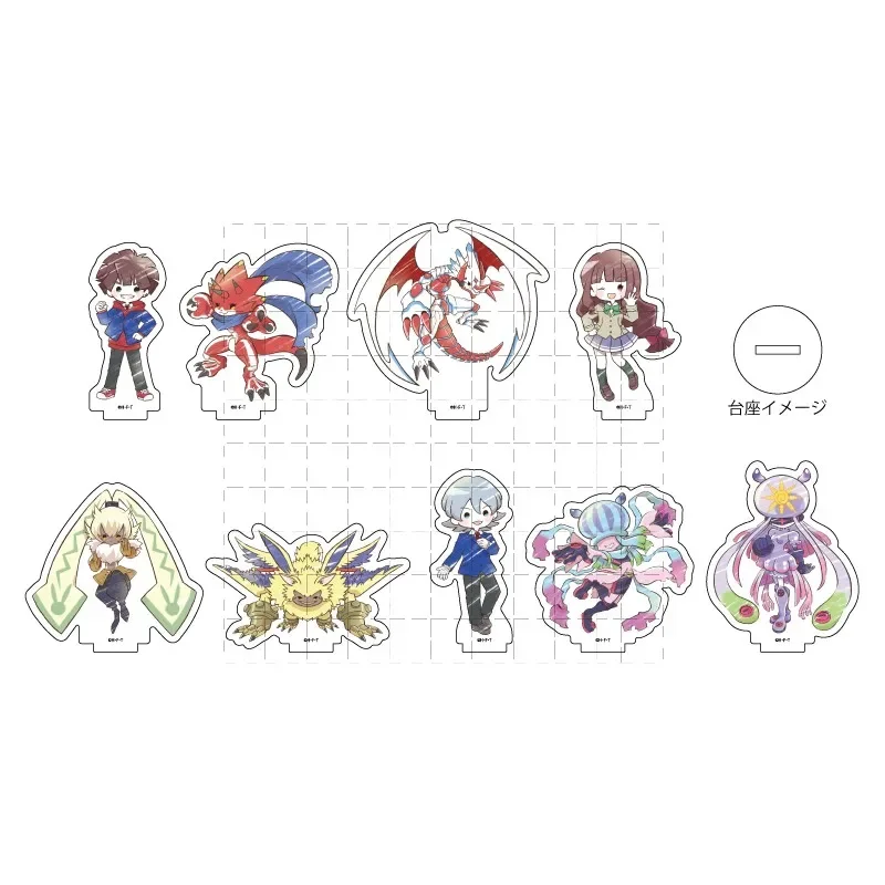 Anime Digimon Ghost Game Acrylic Stand Doll Canoweissmon Lamortmon Jellymon Mini Figure Model Plate Cosplay Toy for Gift