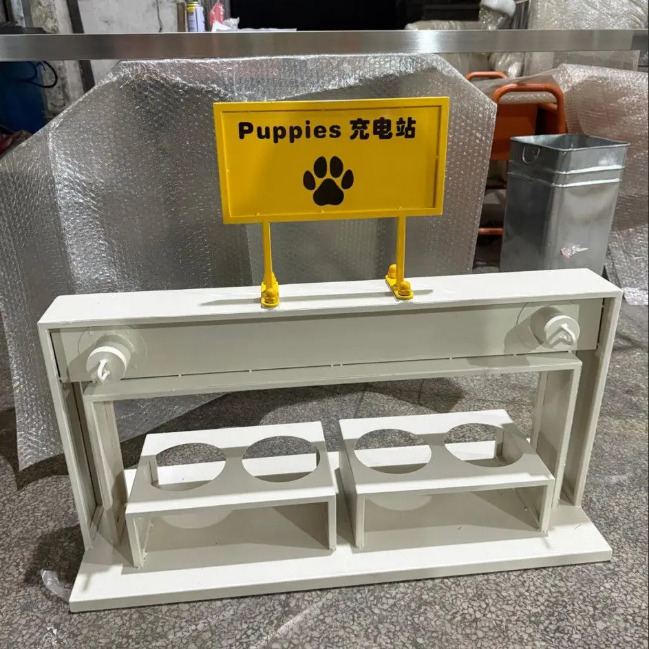 Internet celebrity commercial pet drinking station double water outlet four bowls outdoor community store entrance pet charging