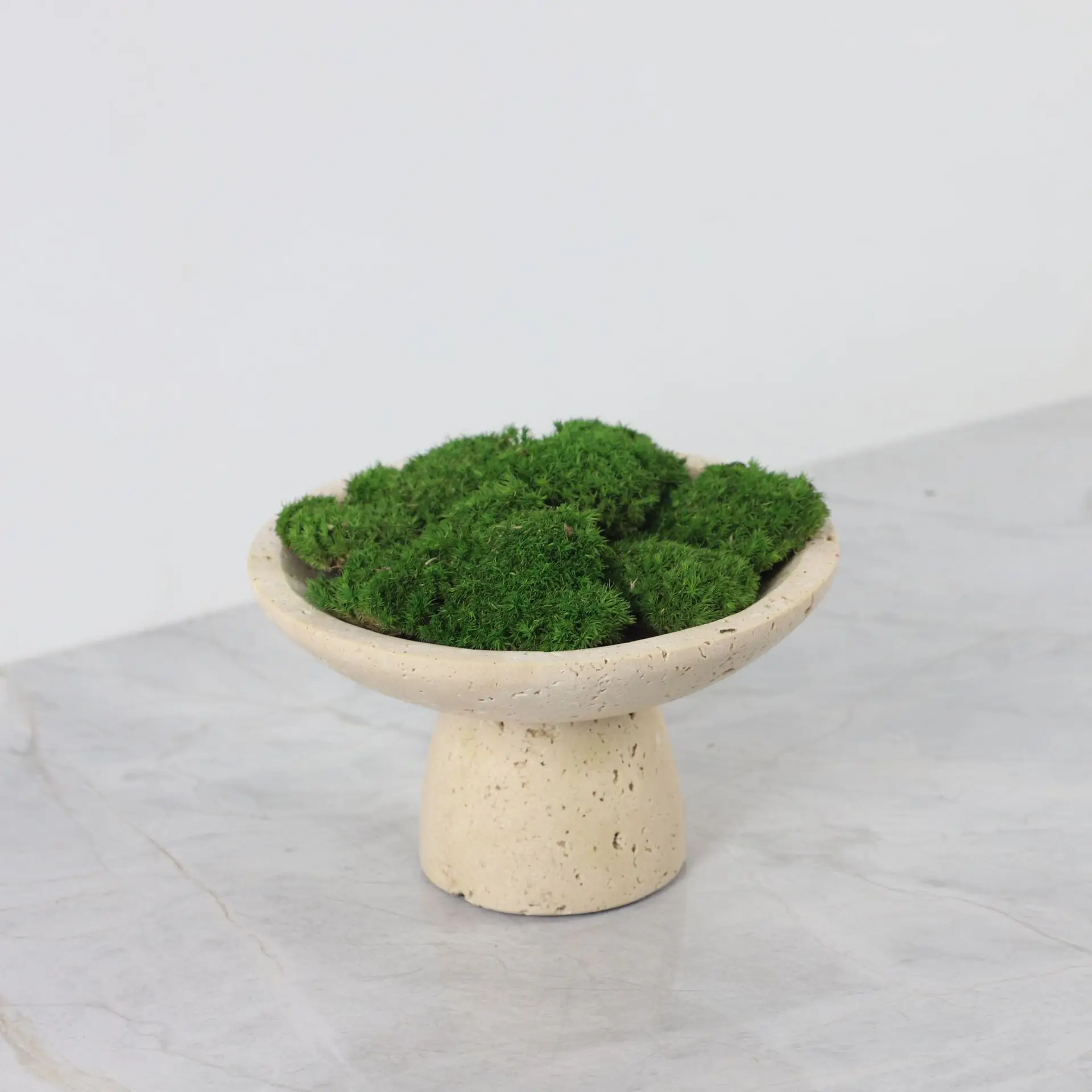 Pot de fleurs décoratif en travertin naturel, imitation plante verte, pour hôtel, salon, table basse, décoration de bureau.