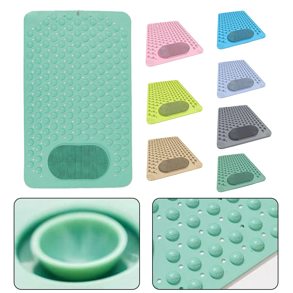 

Bath Mat Non Slip Shower Foot Scrubber Mat With Suction Cups Soft Shower Foot Massager Bathtub Mat For Tub Bathroom Hotel