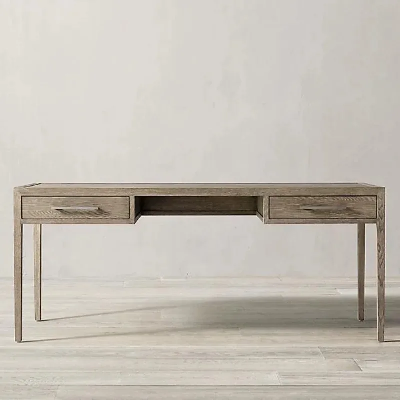 

American furniture Italian minimalist solid wood desk Nordic simple villa desk American country retro table