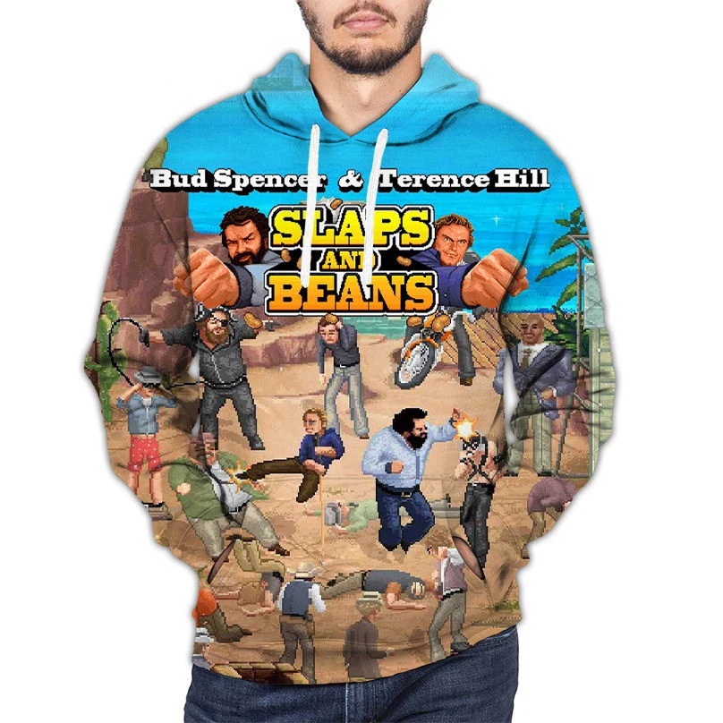 New Terence Hill Bud Spencer Hoodies 3D Print Man Women Hip-hop Hoodie Oversized Streetwear Pullovers Sweatshirts Kids Clothing