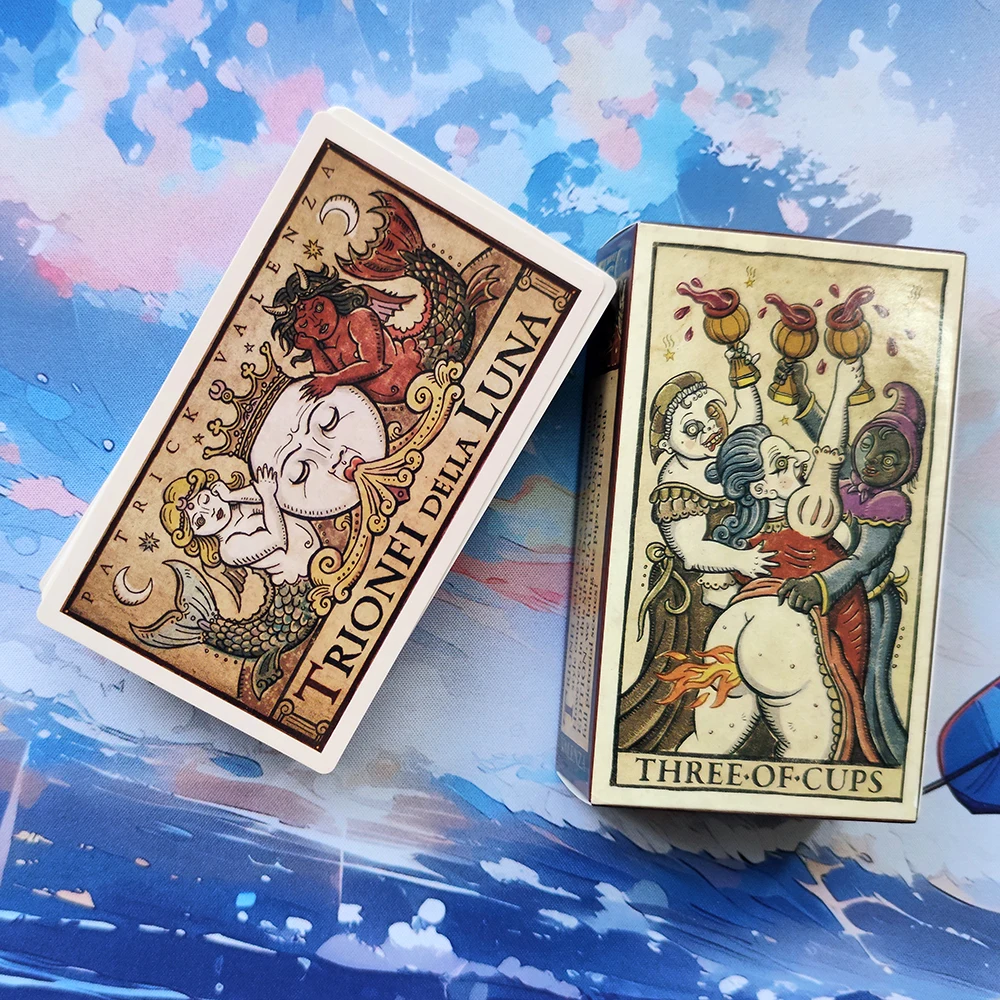 

Карты 12×7 см. Колоды карт Таро для гадания Trionfi Della Luna для начинающих профессионалов, карточки для гадания