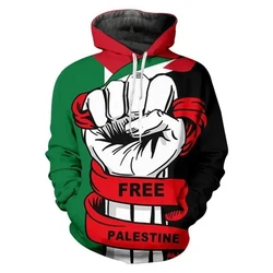 Men's Fist Sweatshirt Hoodie Free Flag Streetwear Harajuku Pullover Spring Autumn 3d Hoodies for Men Women Clothing New Hooded