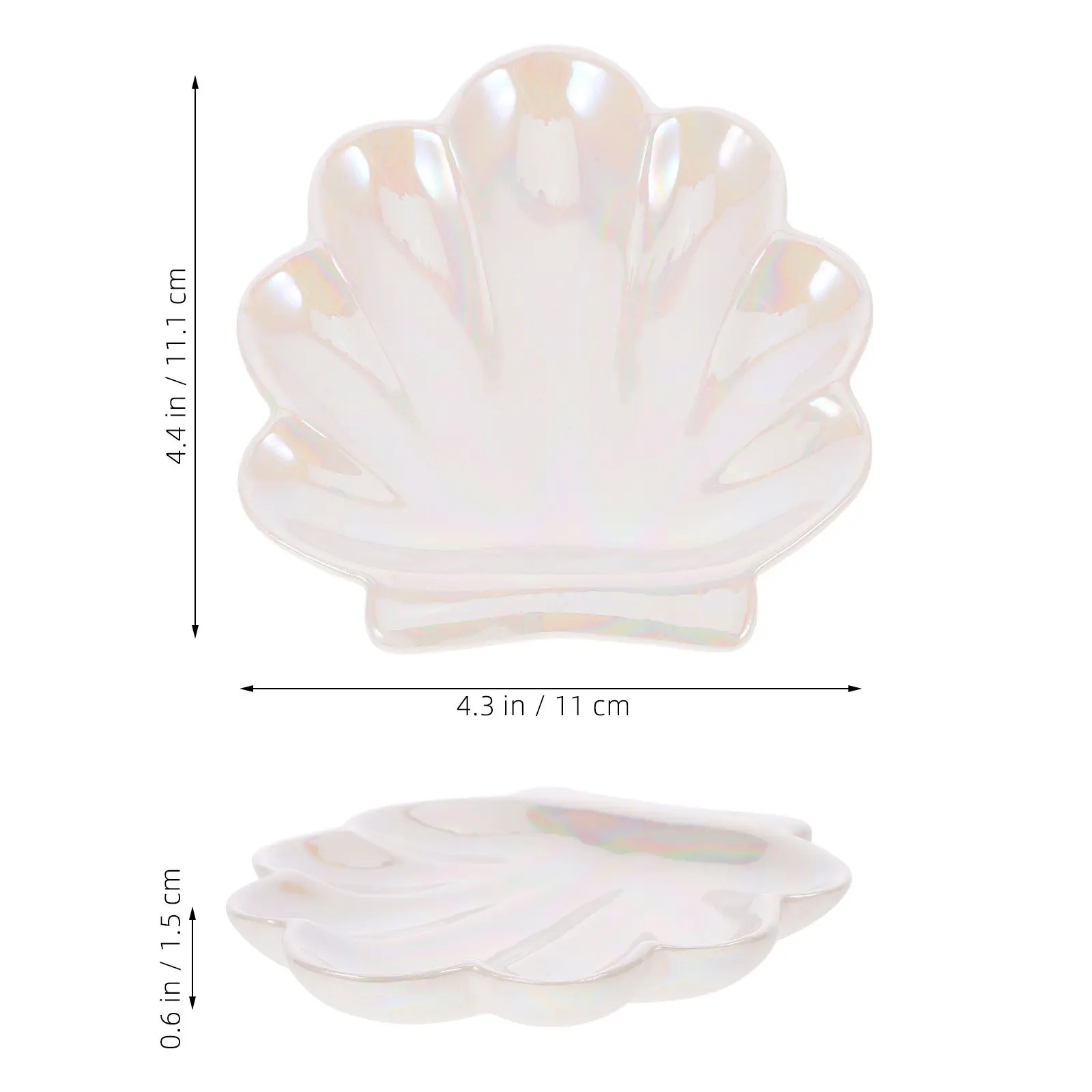 Premium Ceramic Shell Shaped Jewelry Ring Tray Trinket Dish for Dressing Table Bedroom Living Room Hotel Decor Jewelry Organizer