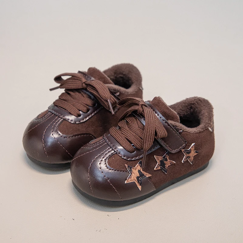 Modische, vielseitige Turnschuhe für Jungen und Mädchen, 2025, neue Winter-Kleinkind-Wanderschuhe mit Plüschfutter, weiche Sohle, bequeme Schultrainer – Detail 8